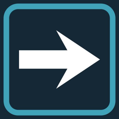 Ok sağ vektör simgesi bir çerçeve içinde