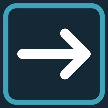 Ok sağ vektör simgesi bir çerçeve içinde