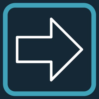 Ok sağ vektör simgesi bir çerçeve içinde