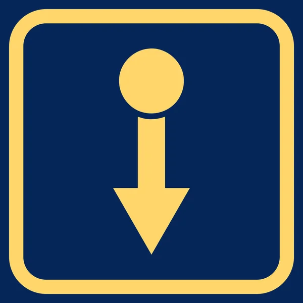 Tire hacia abajo el icono del vector en un marco — Vector de stock