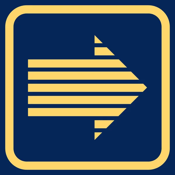 Flecha de la raya derecha Vector icono en un marco — Archivo Imágenes Vectoriales