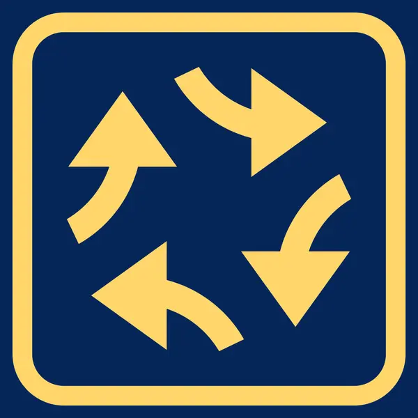 Swirl Setas vetor ícone em um quadro — Vetor de Stock