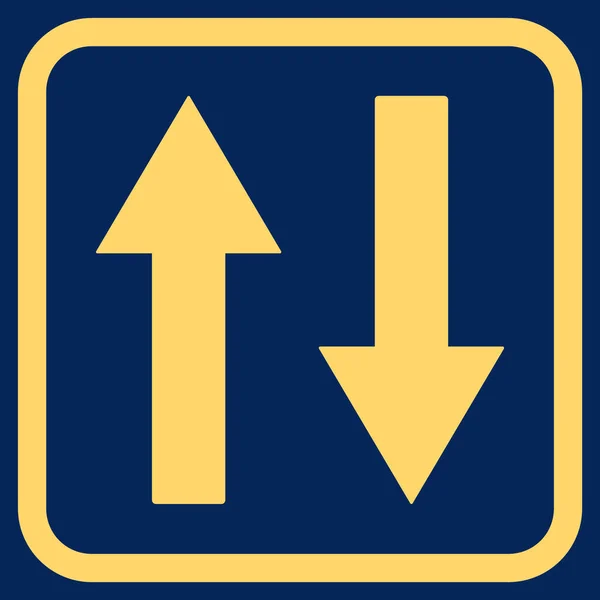 Vertikales Flip-Pfeil-Vektor-Symbol in einem Rahmen — Stockvektor