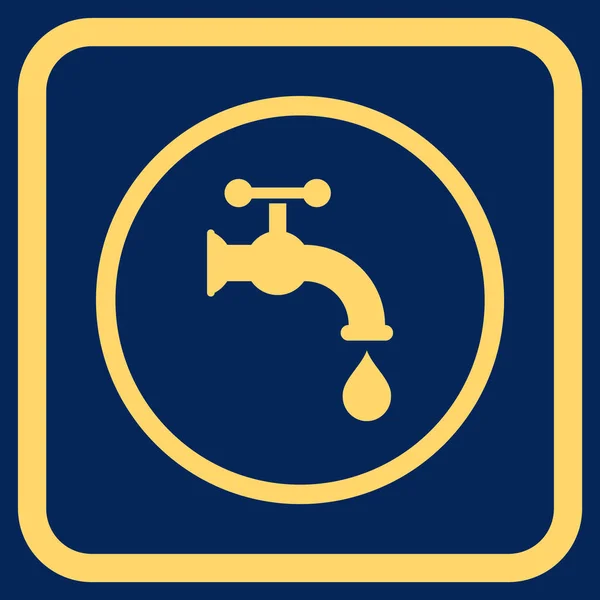 Vector de grifo de agua icono en un marco — Vector de stock