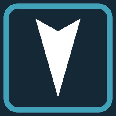 Vektör simgesi bir çerçeve içinde aşağı ok ucu