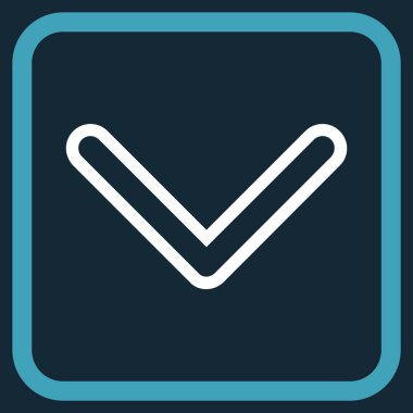 Vektör simgesi bir çerçeve içinde aşağı ok ucu