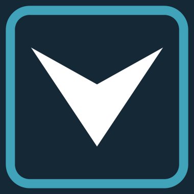 Vektör simgesi bir çerçeve içinde aşağı ok ucu