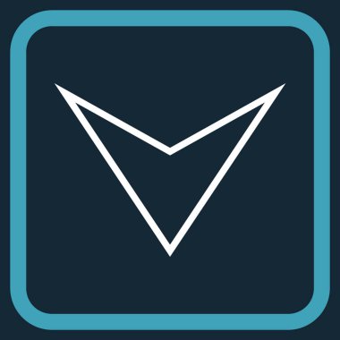 Vektör simgesi bir çerçeve içinde aşağı ok ucu