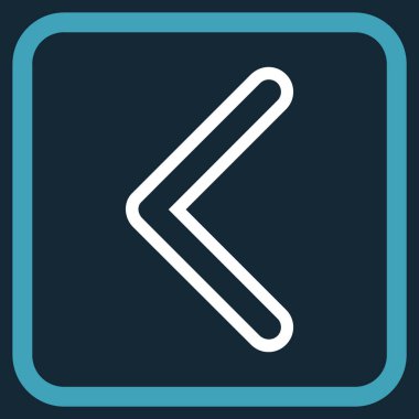 Ok ucu sol vektör simgesi bir çerçeve içinde