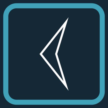 Ok ucu sol vektör simgesi bir çerçeve içinde