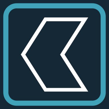 Ok ucu sol vektör simgesi bir çerçeve içinde