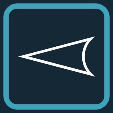 Ok ucu sol vektör simgesi bir çerçeve içinde