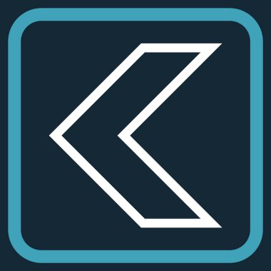 Ok ucu sol vektör simgesi bir çerçeve içinde