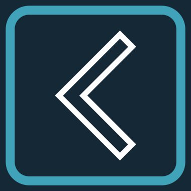 Ok ucu sol vektör simgesi bir çerçeve içinde