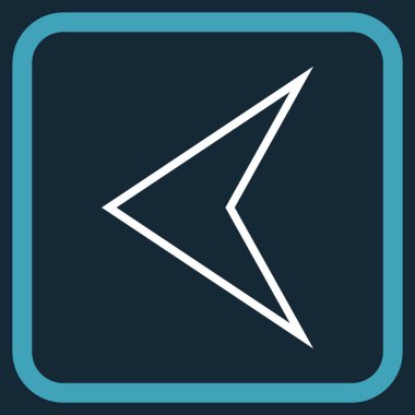 Ok ucu sol vektör simgesi bir çerçeve içinde