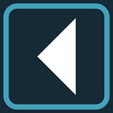 Ok ucu sol vektör simgesi bir çerçeve içinde