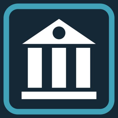 Banka Binası vektör simgesi bir çerçeve içinde