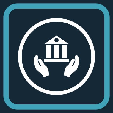 Banka hizmet vektör simgesi bir çerçeve içinde