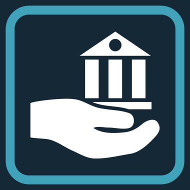 Banka hizmet vektör simgesi bir çerçeve içinde