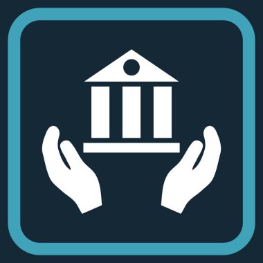 Banka hizmet vektör simgesi bir çerçeve içinde