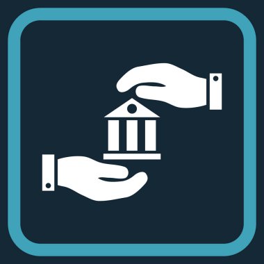 Banka hizmet vektör simgesi bir çerçeve içinde