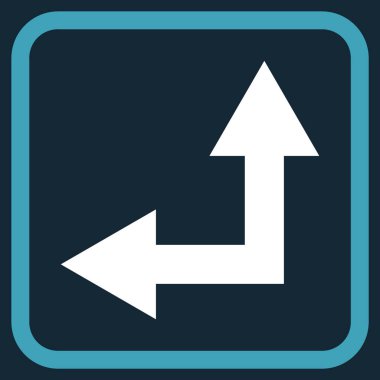 Vektör simgesi bir çerçeve içinde yukarı sol çatallanma ok