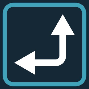 Vektör simgesi bir çerçeve içinde yukarı sol çatallanma ok