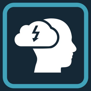 Beyin fırtınası vektör simgesi bir çerçeve içinde