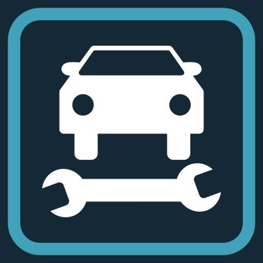 Araba tamir vektör simgesi bir çerçeve içinde