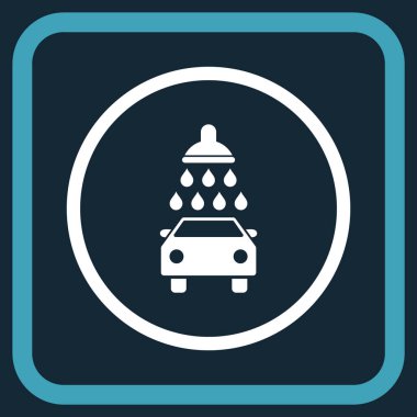 Araba duş vektör simgesi bir çerçeve içinde