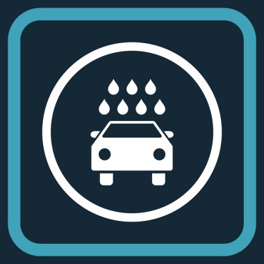 Araba duş vektör simgesi bir çerçeve içinde