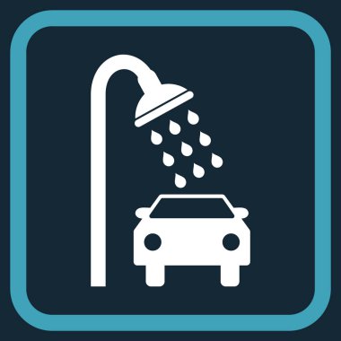 Araba duş vektör simgesi bir çerçeve içinde