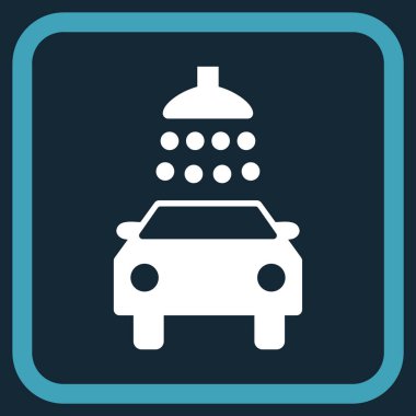 Araba duş vektör simgesi bir çerçeve içinde