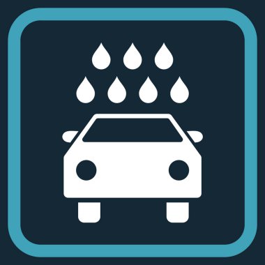 Araba duş vektör simgesi bir çerçeve içinde