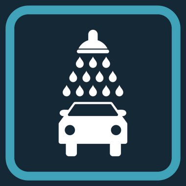 Araba duş vektör simgesi bir çerçeve içinde