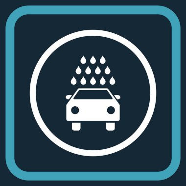 Oto yıkama vektör simgesi bir çerçeve içinde