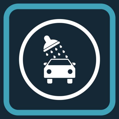 Oto yıkama vektör simgesi bir çerçeve içinde