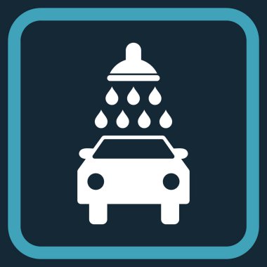 Oto yıkama vektör simgesi bir çerçeve içinde