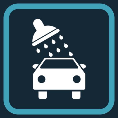 Oto yıkama vektör simgesi bir çerçeve içinde