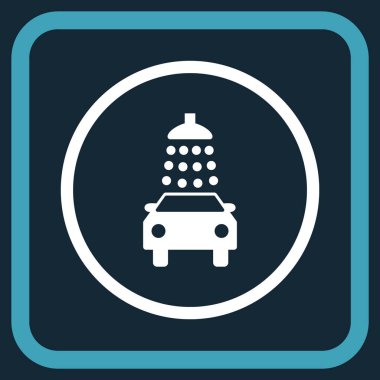 Oto yıkama vektör simgesi bir çerçeve içinde