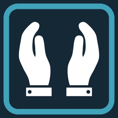 Bakım el vektör simgesi bir çerçeve içinde