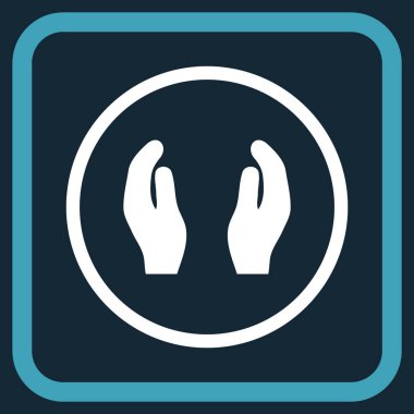 Bakım el vektör simgesi bir çerçeve içinde