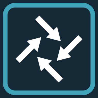 Merkezcil oklar bir çerçeve içinde simge vektör