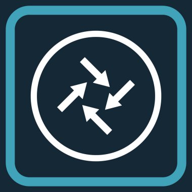 Merkezcil oklar bir çerçeve içinde simge vektör