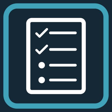 Denetim listesi sayfa vektör simgesi bir çerçeve içinde