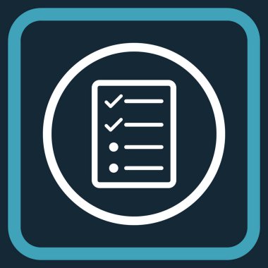 Denetim listesi sayfa vektör simgesi bir çerçeve içinde