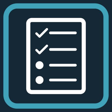 Denetim listesi sayfa vektör simgesi bir çerçeve içinde