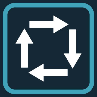 Dolaşım oklar bir çerçeve içinde simge vektör