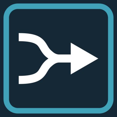 Ok sağ vektör simgesi bir çerçeve içinde birleştirmek