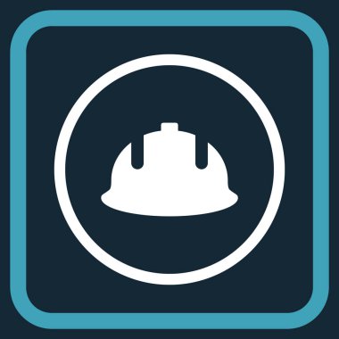 İnşaat kask vektör simgesi bir çerçeve içinde